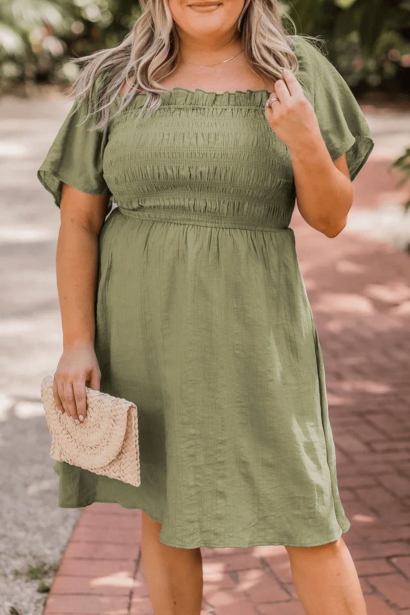 Green Frilly Plus Size Dress