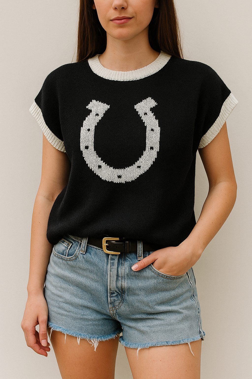 Black Horse Shoe Sweater FB
