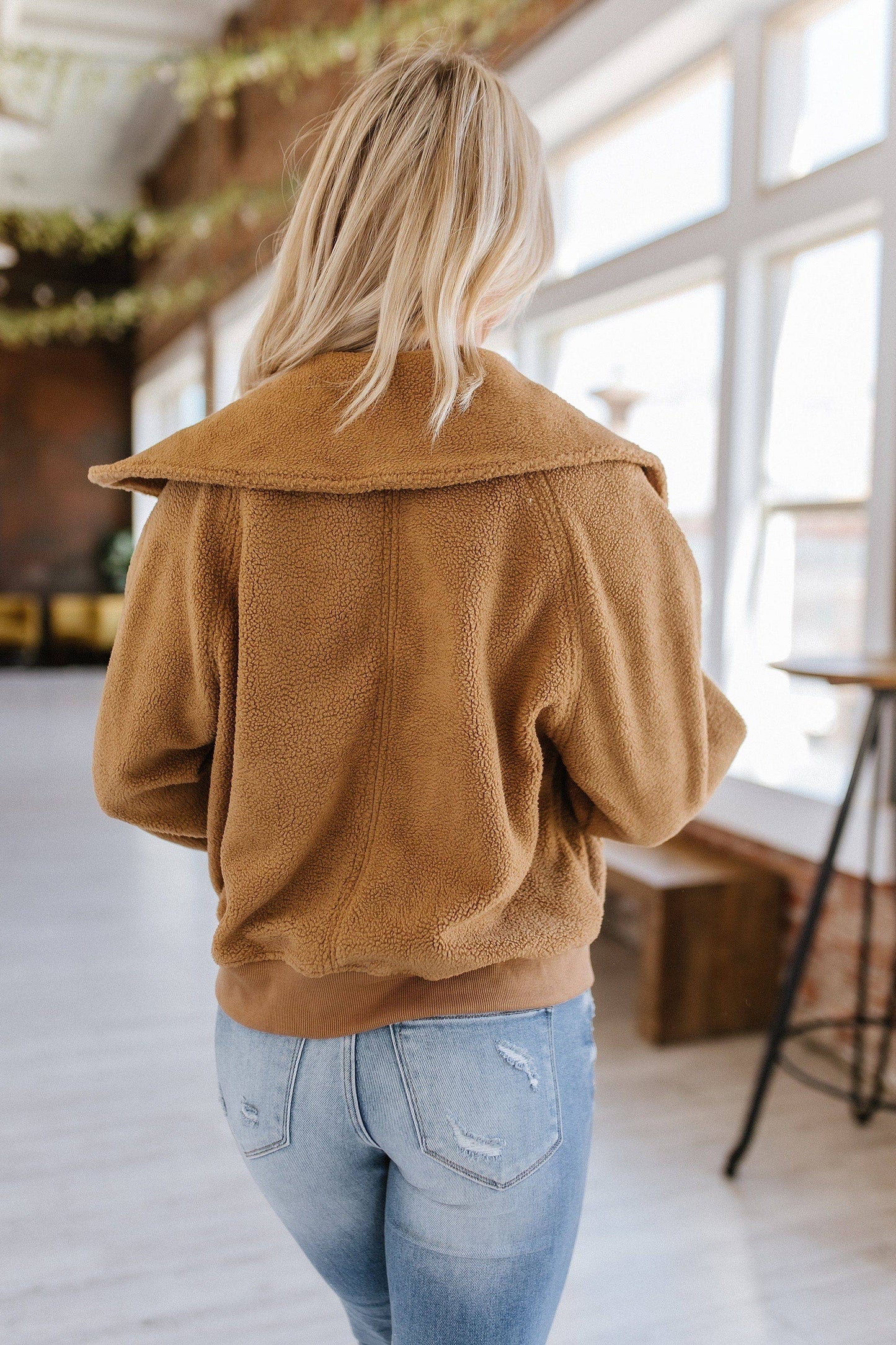 Adalee Button Pocket Fleece Jacket | S-2XL - Brown
