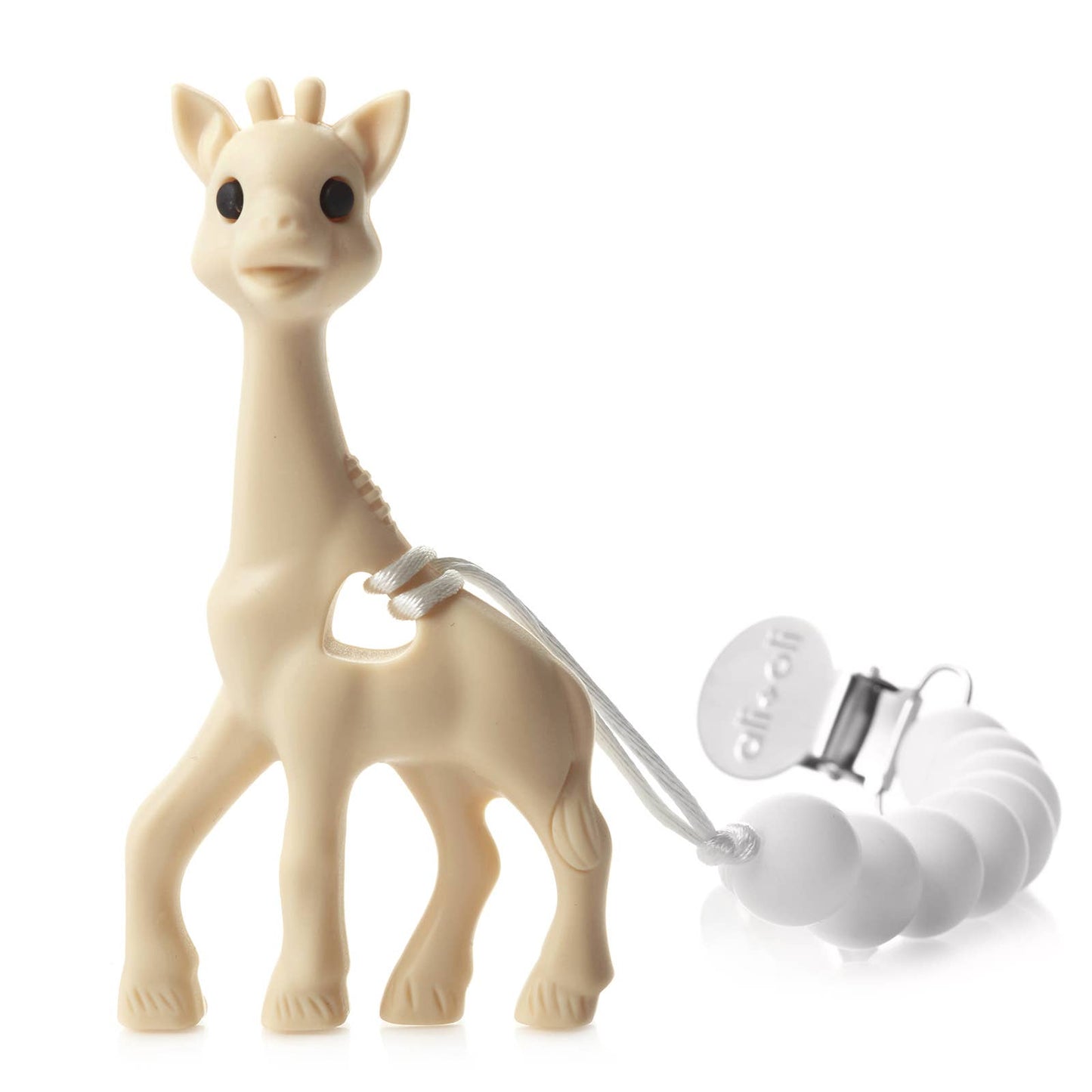 Ali+Oli Silicone Pacifier Clip | White