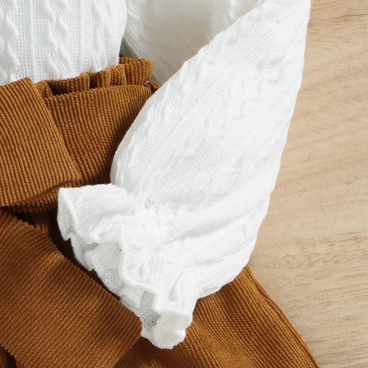 Palmer Ruffled Textured Tee + Belted Skirt Set