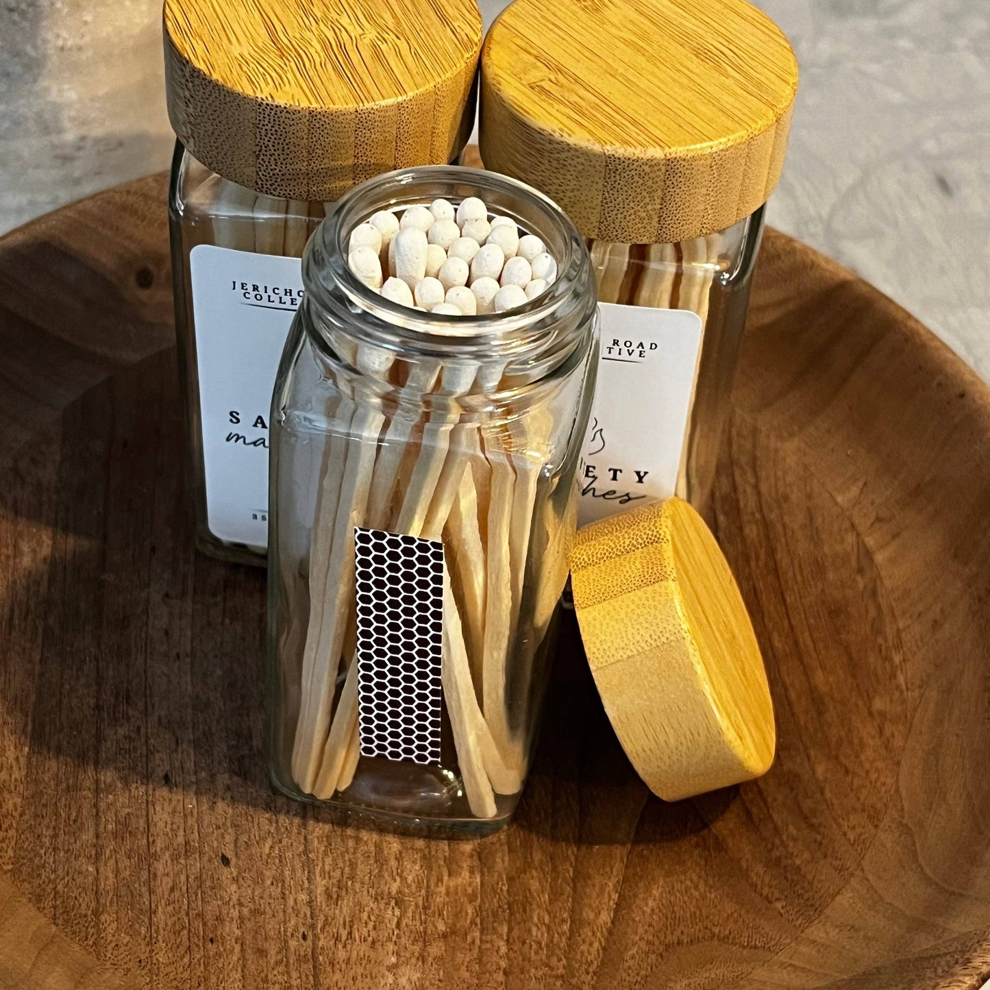 Safety Matches Glass Jar