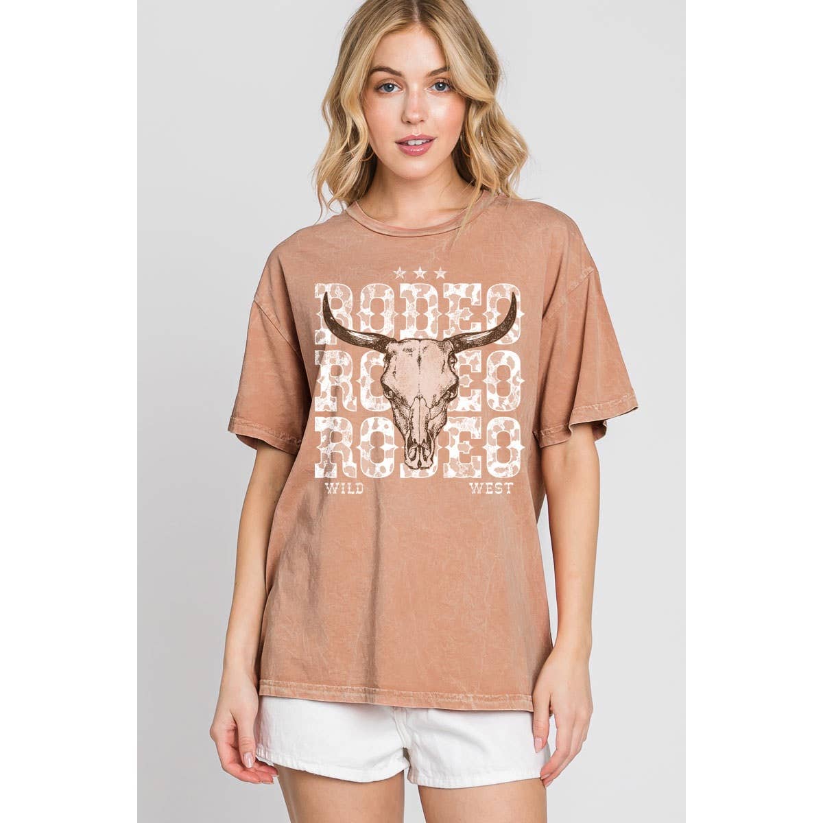 Rodeo Cow Skull Tee | Mineral Burnt Orange