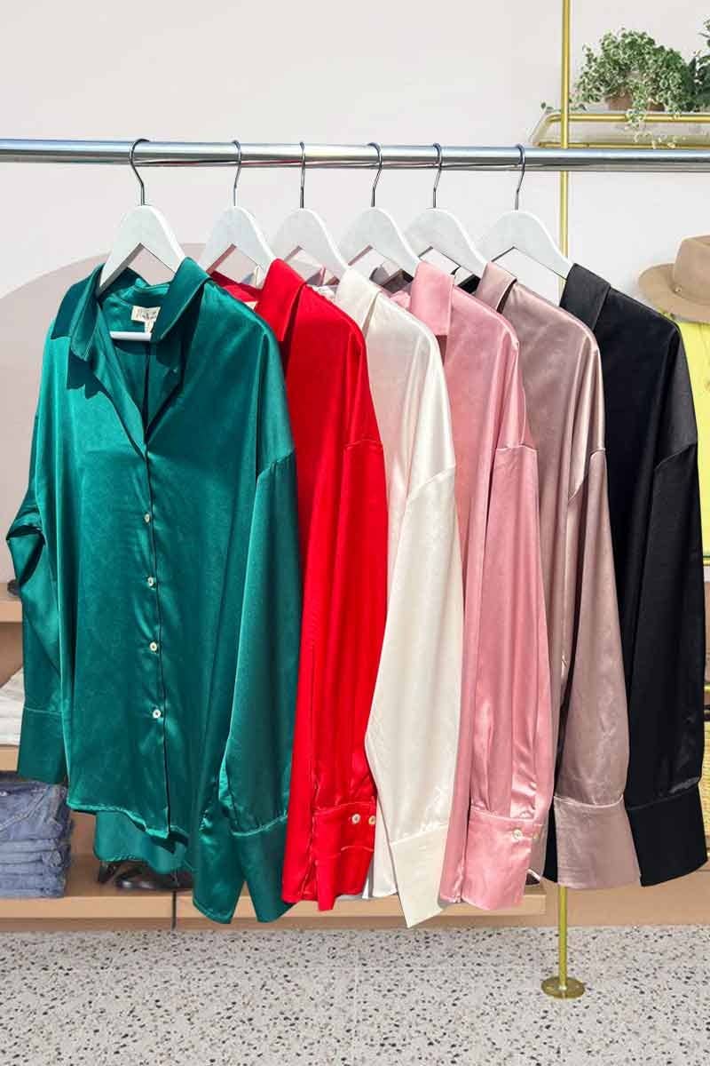 Wesley Satin Blouse | Mocha