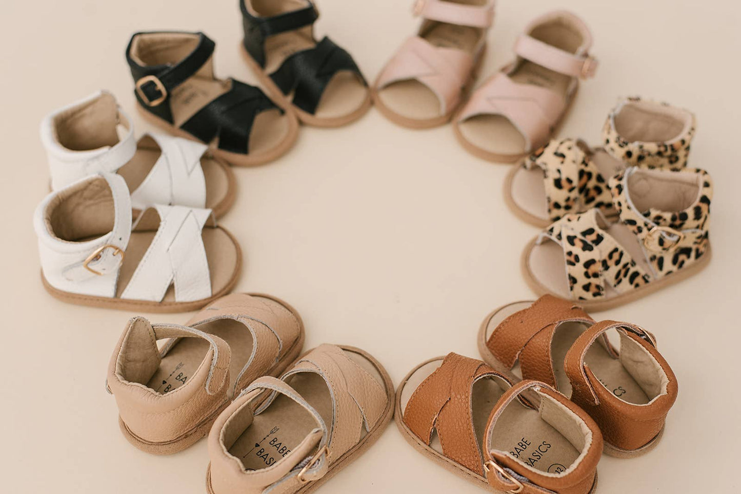 Tully Tan Split-Soled Leather Baby Sandals