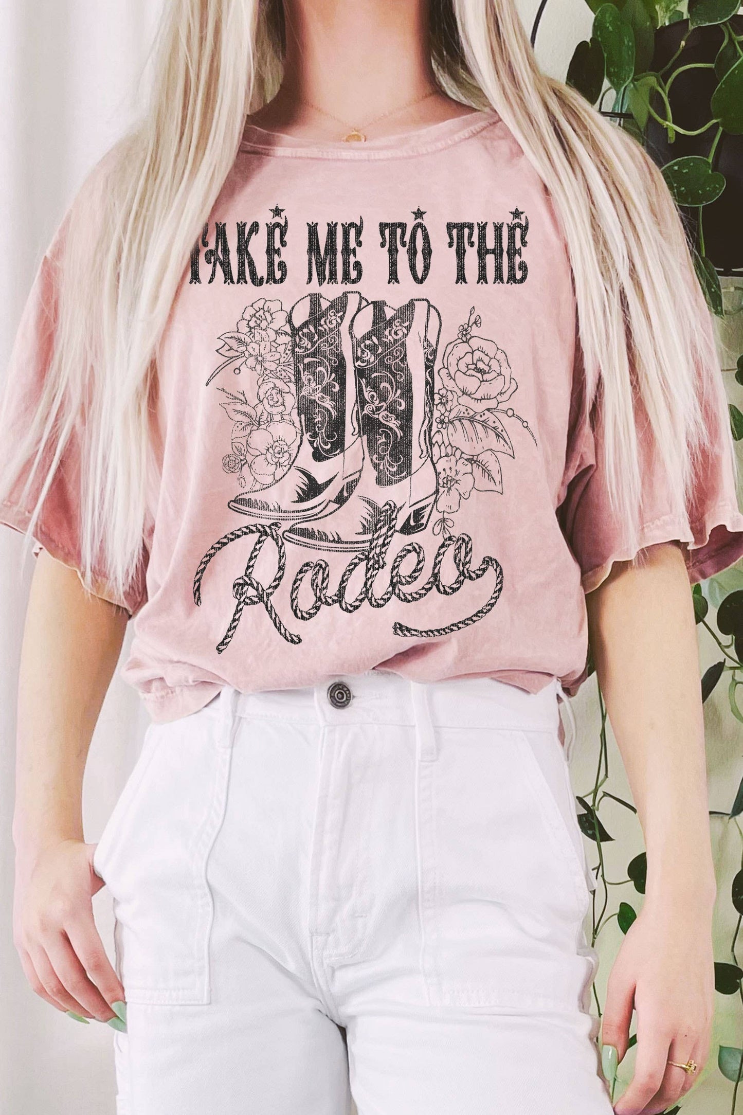Take Me to the Rodeo Long Crop - Dusty Pink