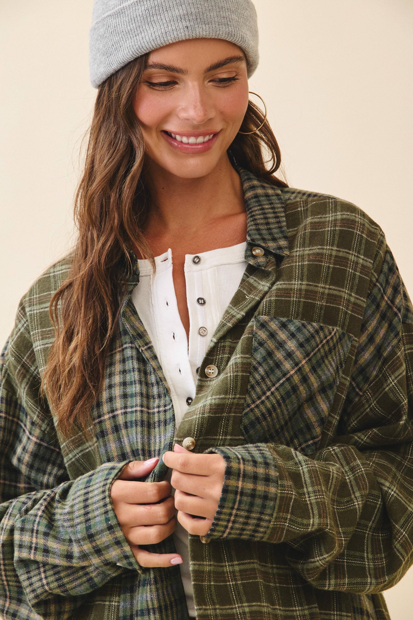 Kambrie Plaid Flannel Shirt | Olive