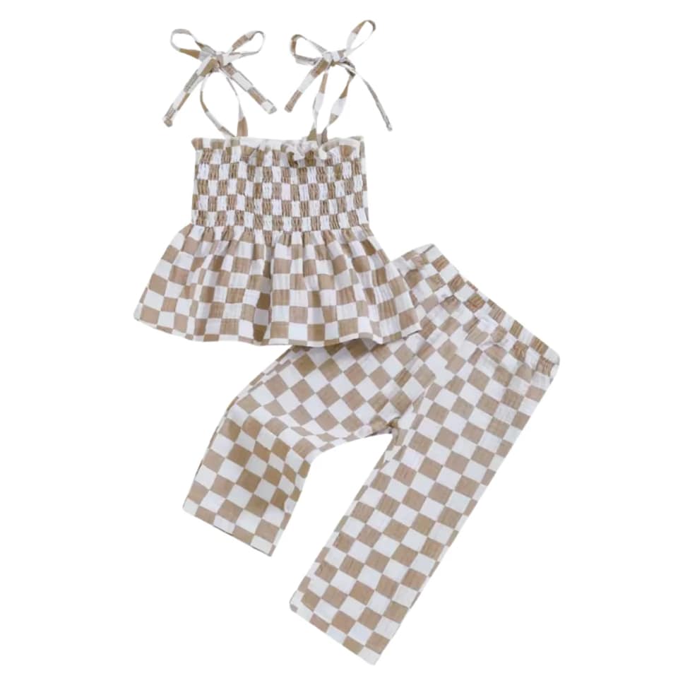 Khaki Checkered Set