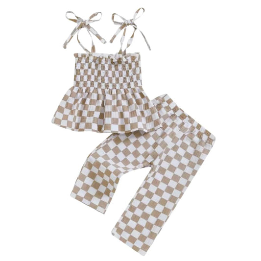 Khaki Checkered Set