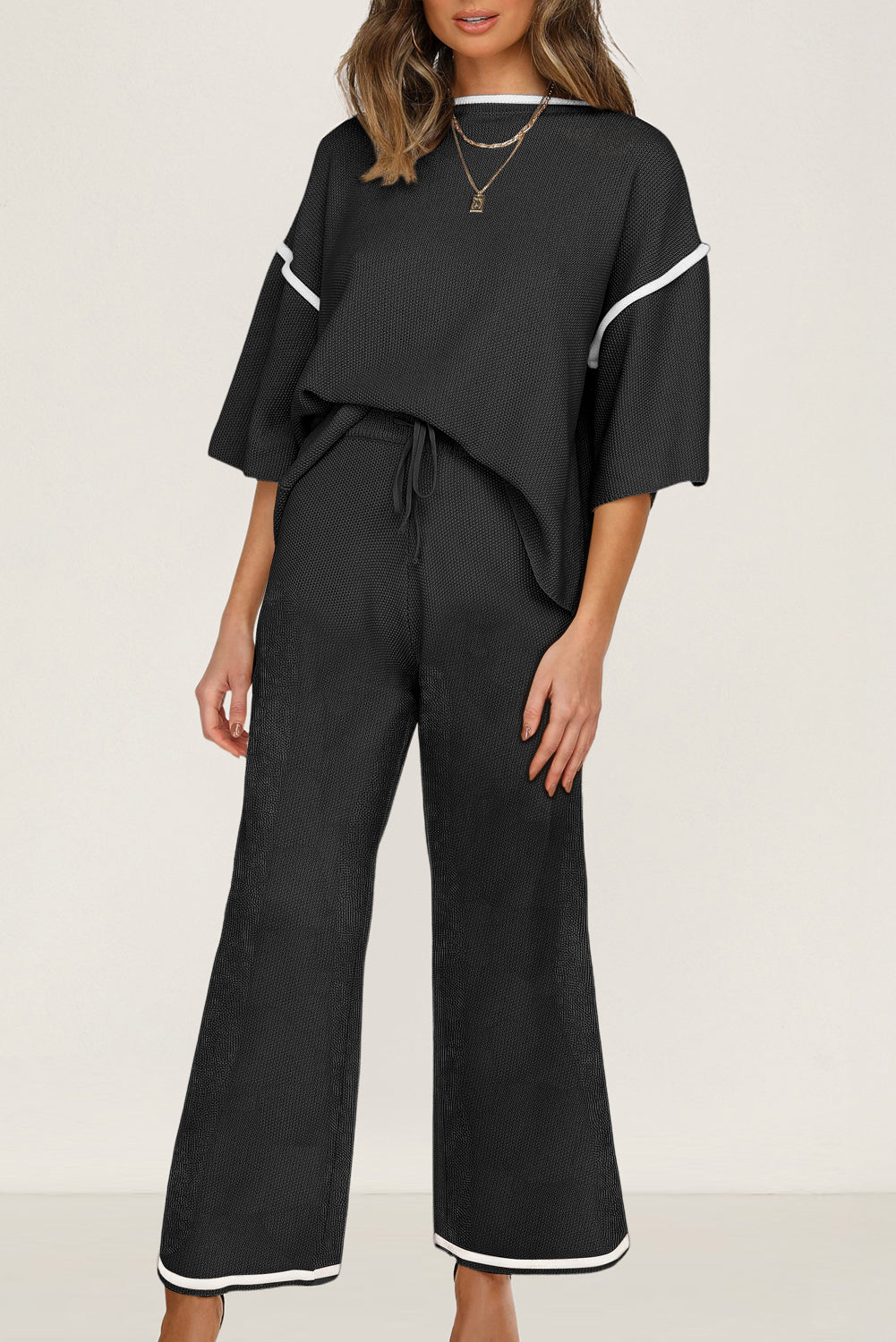 Contrast Pants Set FB