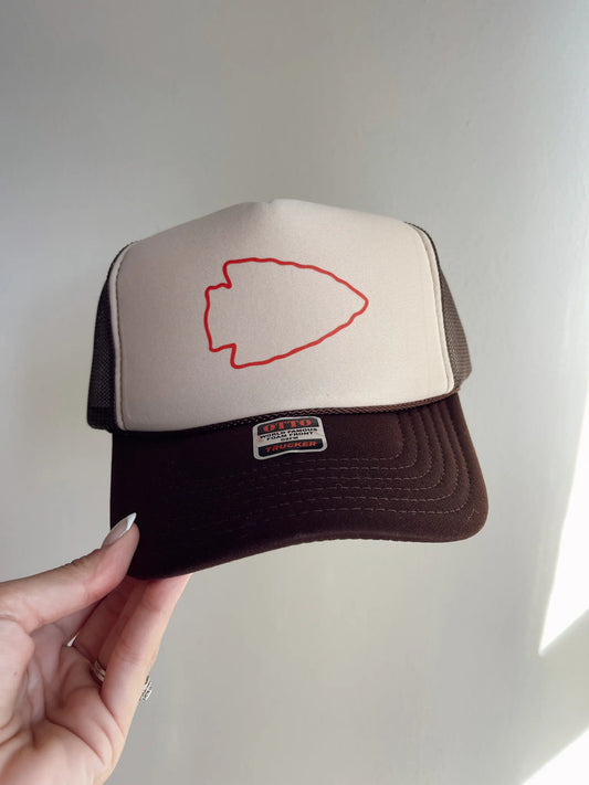 Arrowhead Trucker Hat - Brown