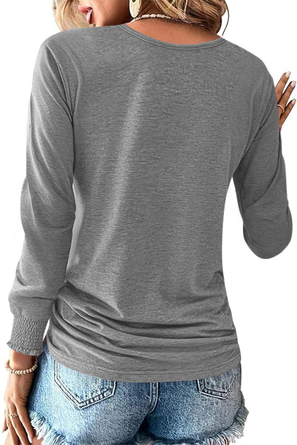 Smocked Henley Top FB