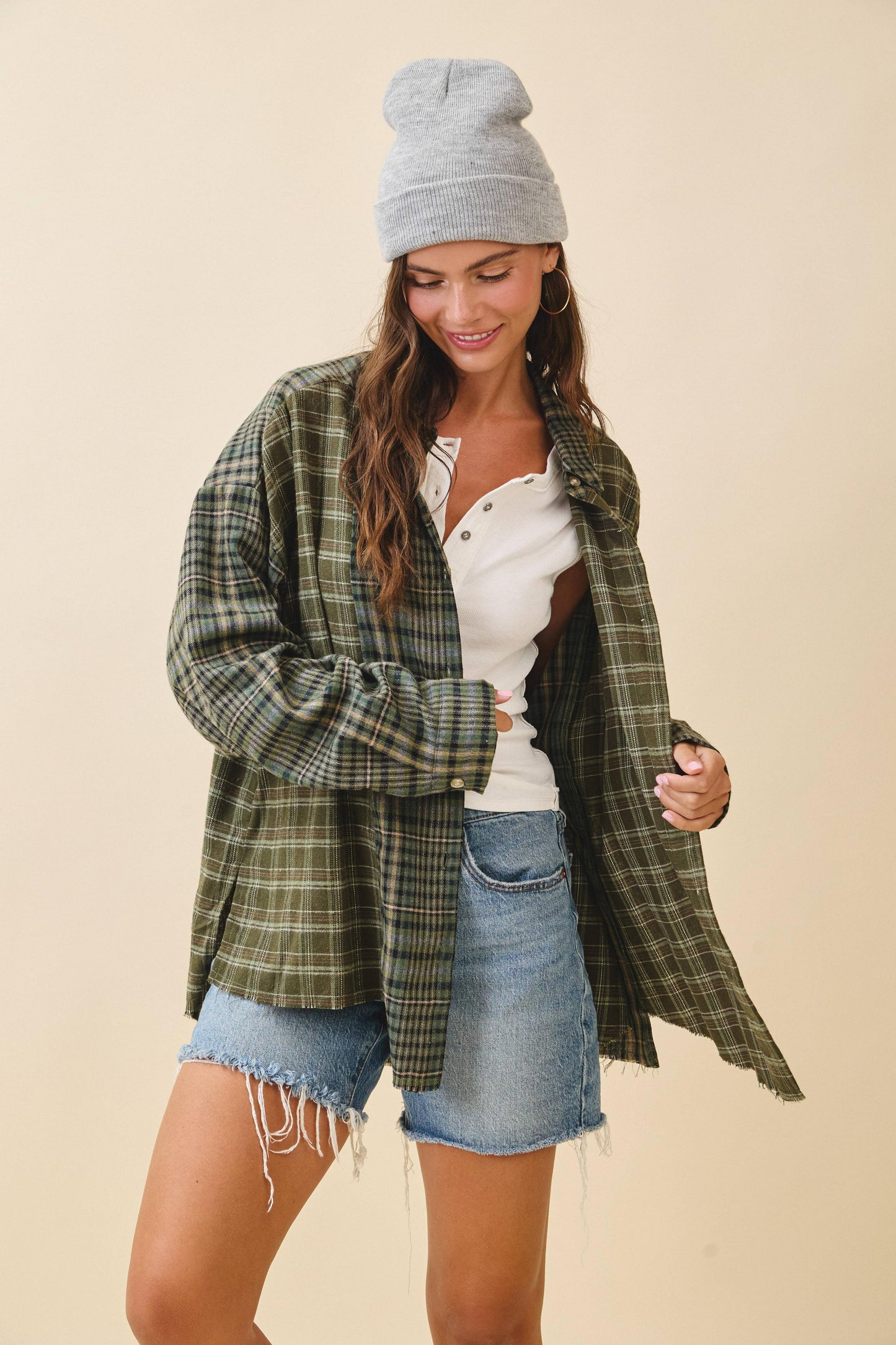 Kambrie Plaid Flannel Shirt | Olive