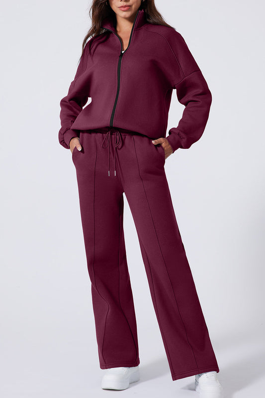 Burgundy Jacket Active Set FB