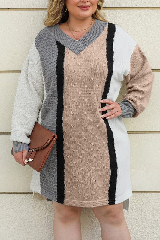 Colorblock Plus Sweater Dress FB