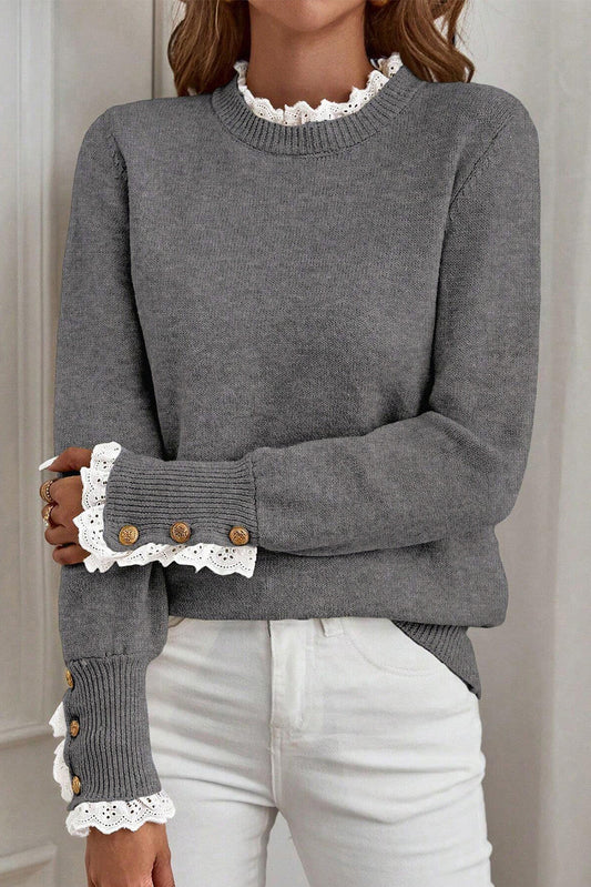 Lace Trim Sweater FB