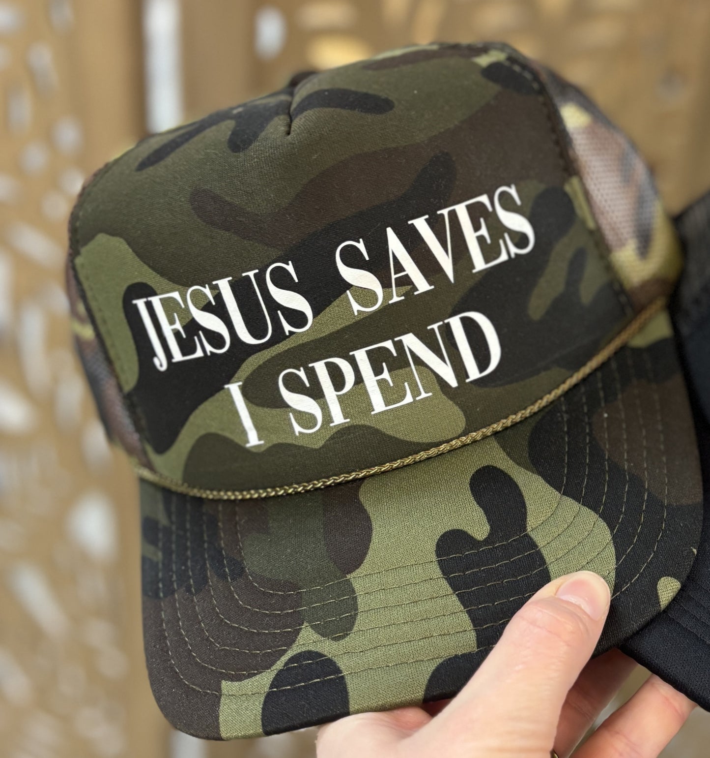 Jesus Saves, I Spend Trucker Hat