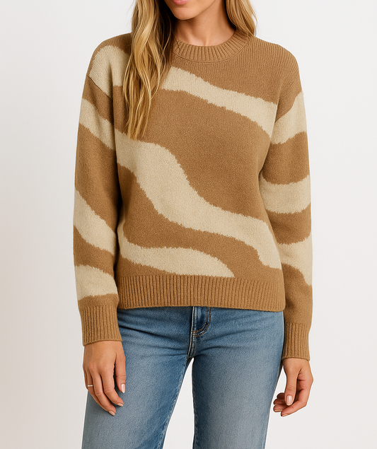 Khaki Abstract Sweater FB