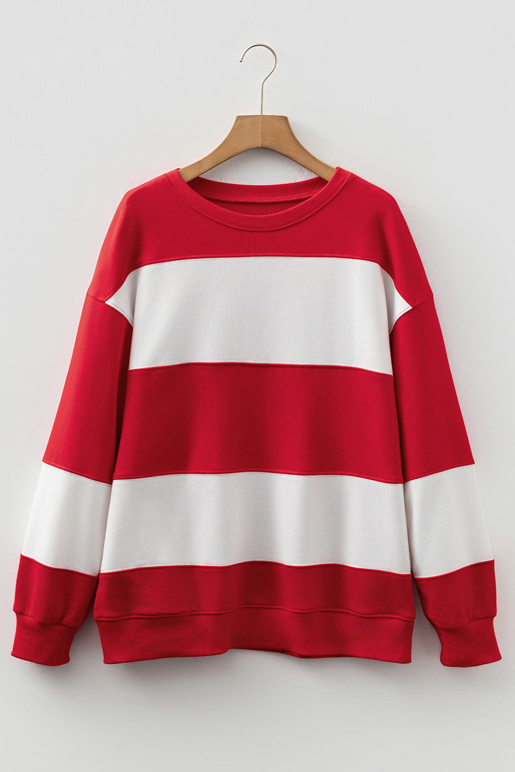 Red Colorblock Stripe Sweatshirt LT