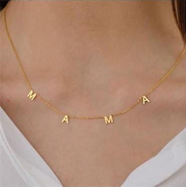 Mama Spaced Stainless Steel Necklace