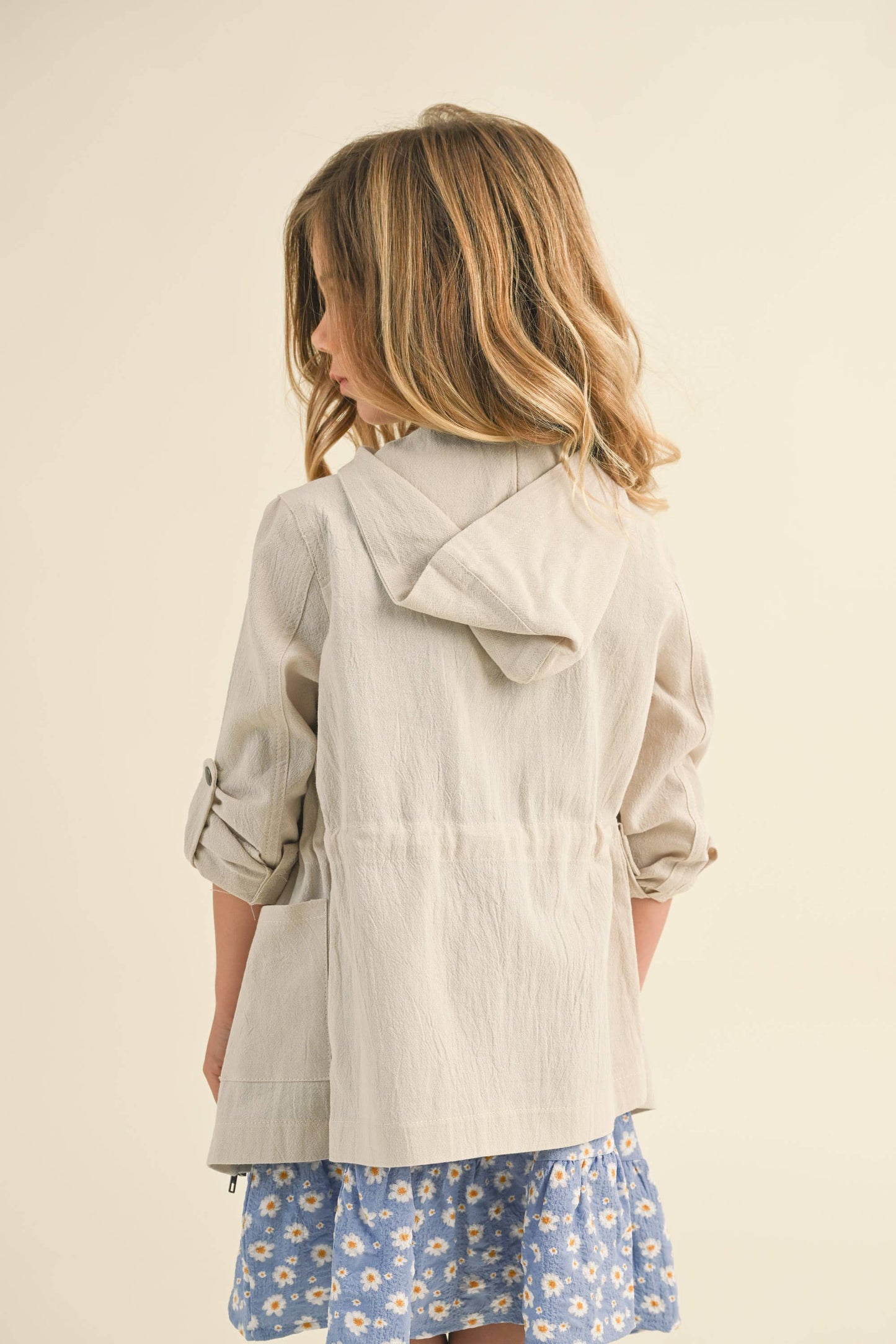 Layla Girls Linen Utility Jacket | 4-6X