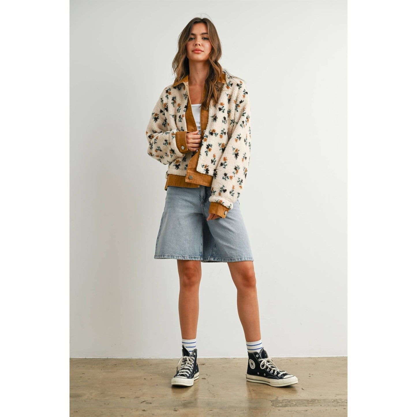 Fiona Floral Collared Button-Down Jacket