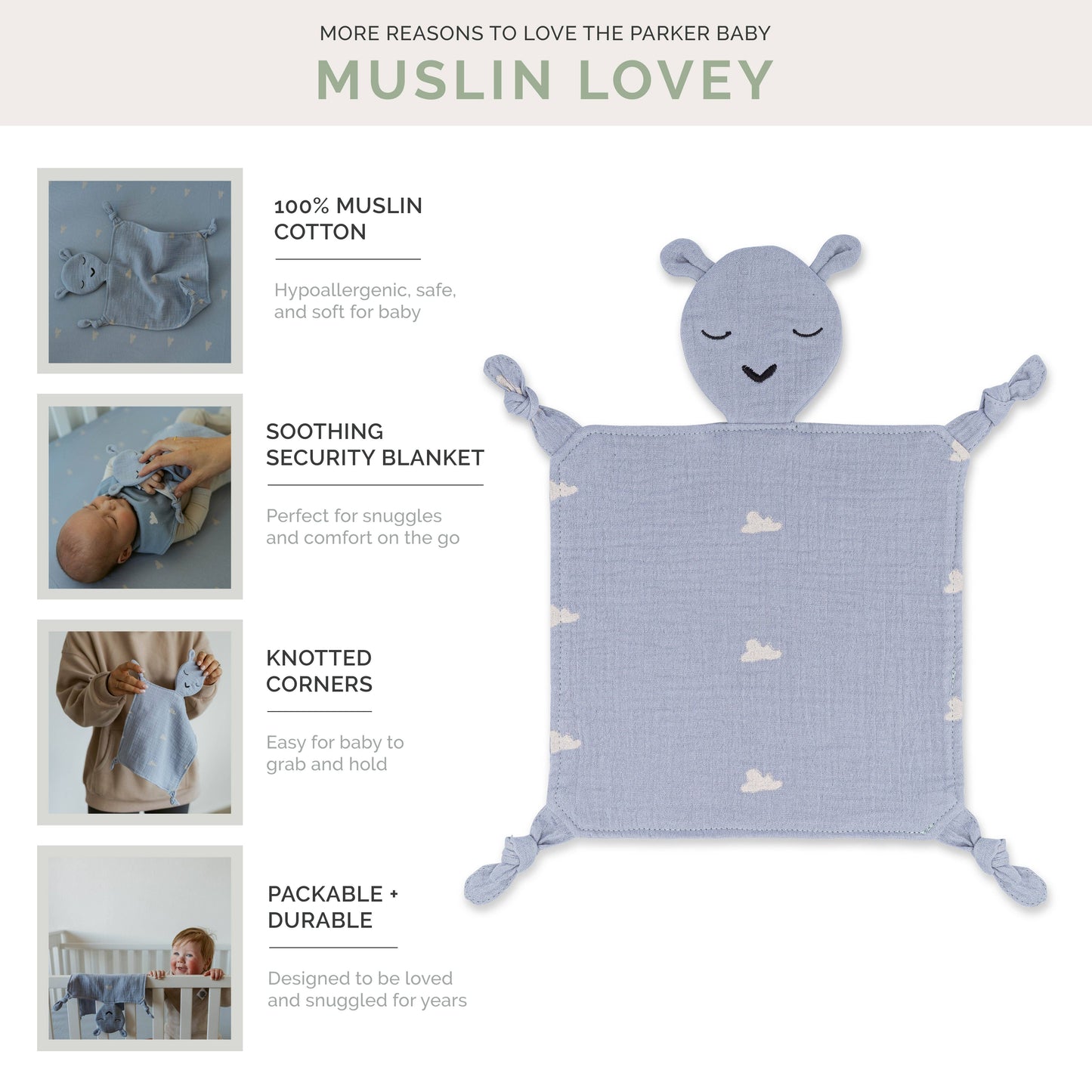 100% Muslin Lovey - Windy