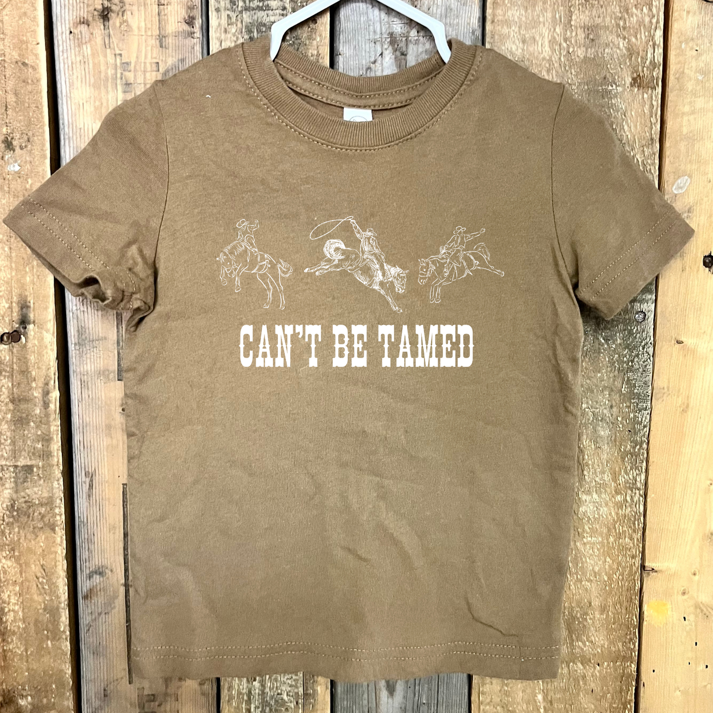 Can't Be Tamed Bucking Horse Toddler/Youth Tee | Brown