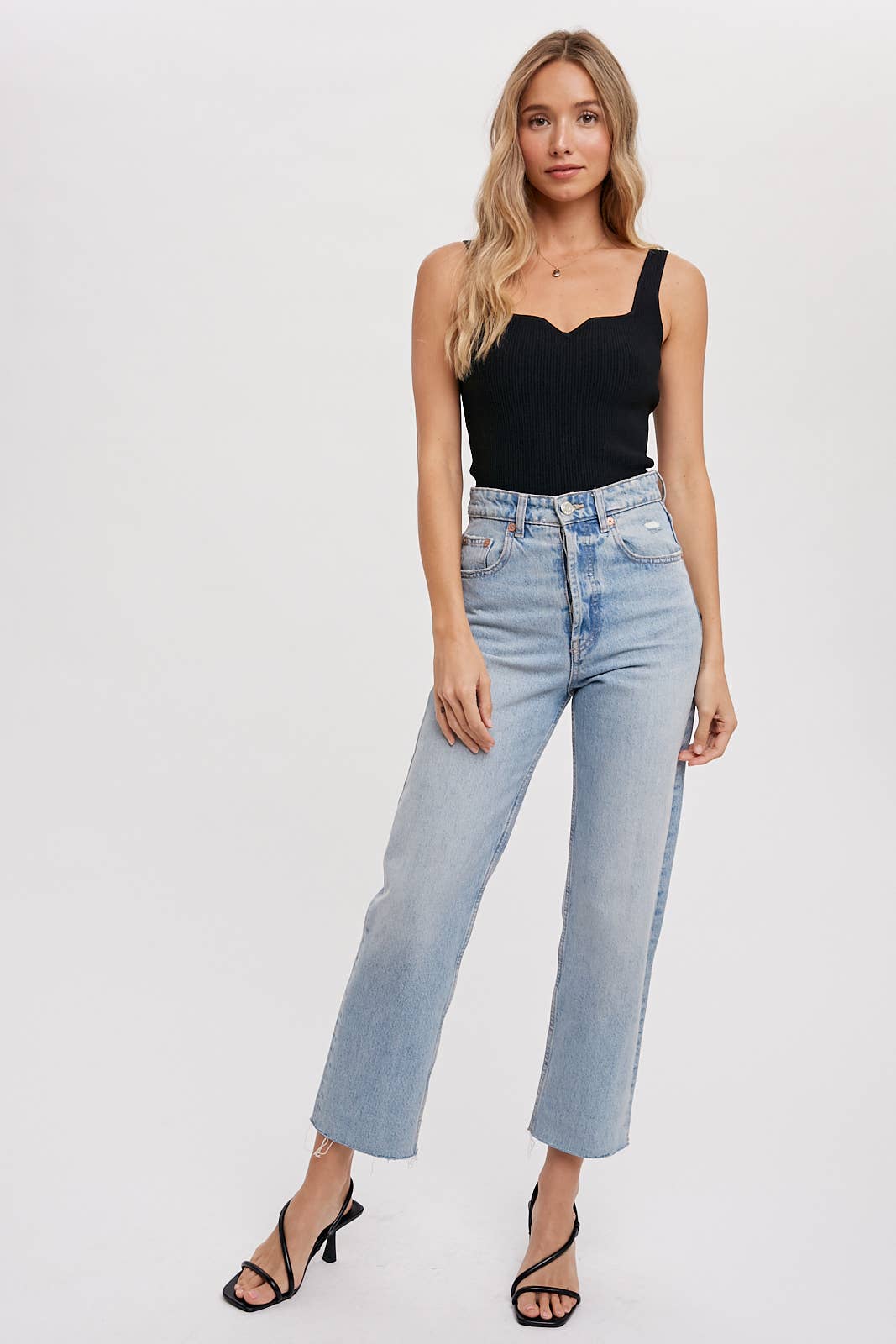 Essential Ribbed Tank - Black