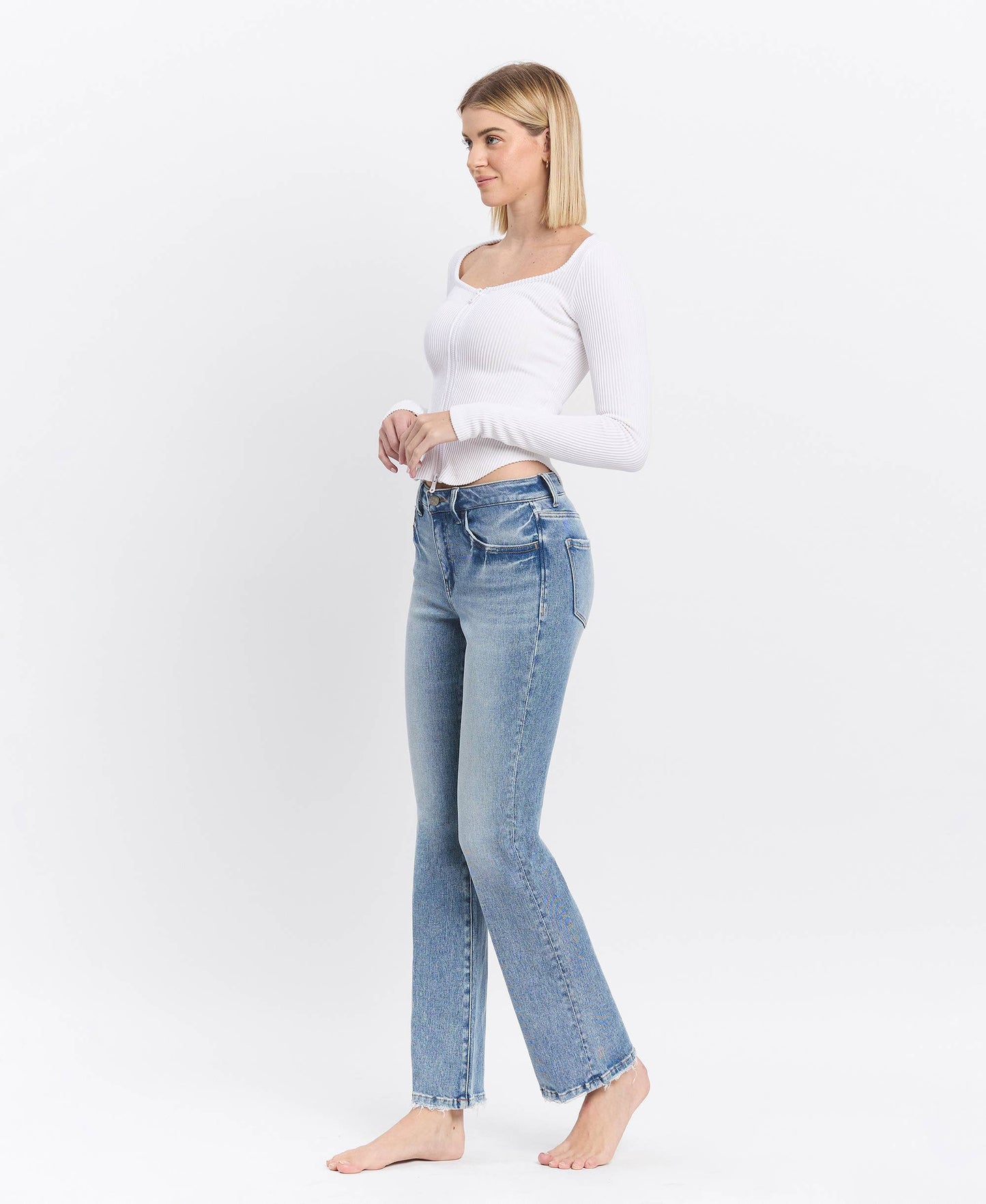 Vervet Glamour High Rise Bootcut Full Length Jeans