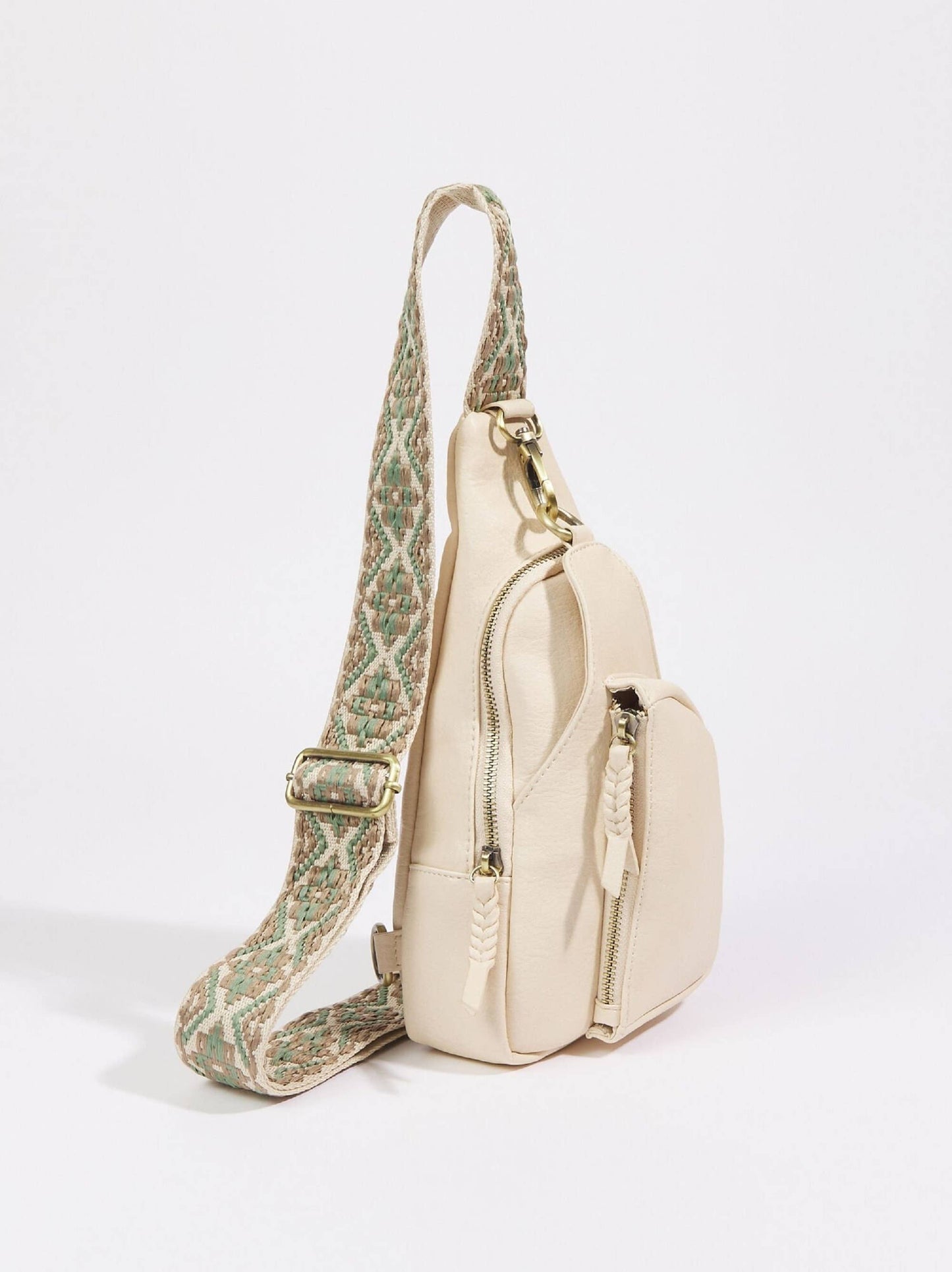 Zoey Boho Sling Bag with Guitar Strap | Tan