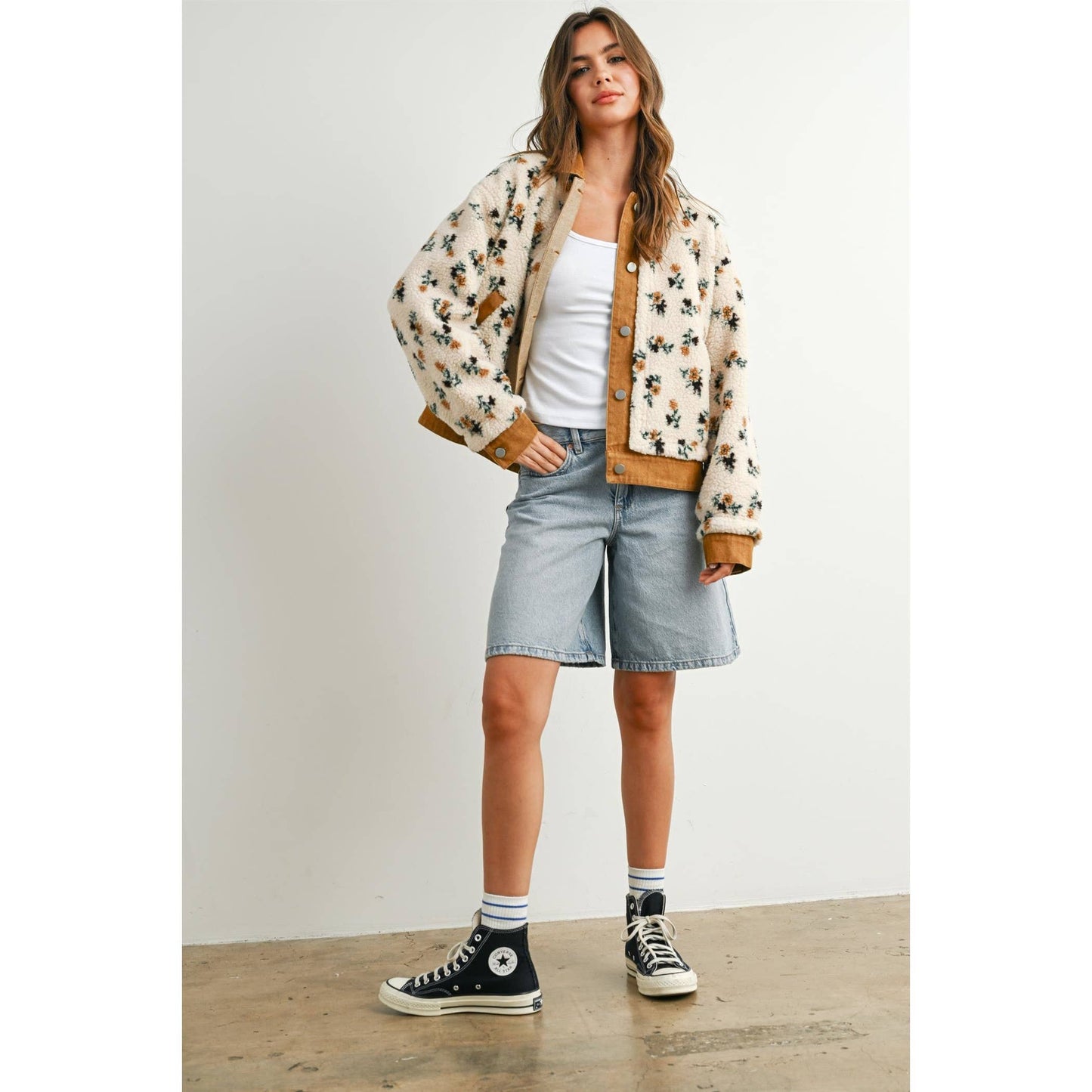 Fiona Floral Collared Button-Down Jacket