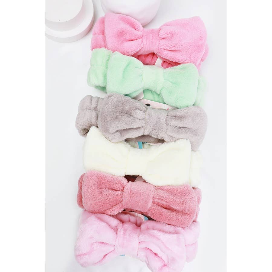 Solid Beauty Spa Bow Headband: MIX COLOR, ONE