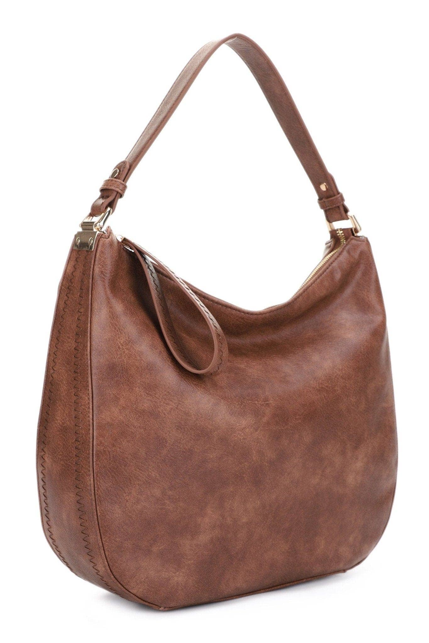 Zane Minimalistic Hobo Bag | Brown