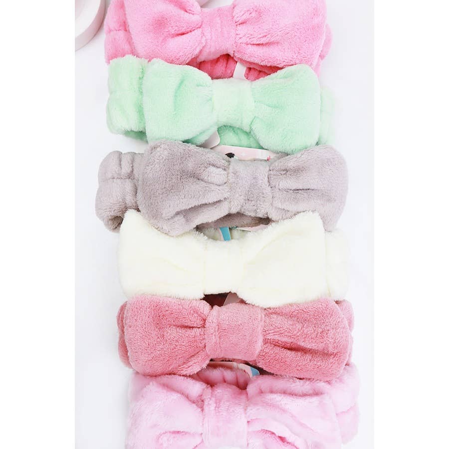 Solid Beauty Spa Bow Headband: MIX COLOR, ONE