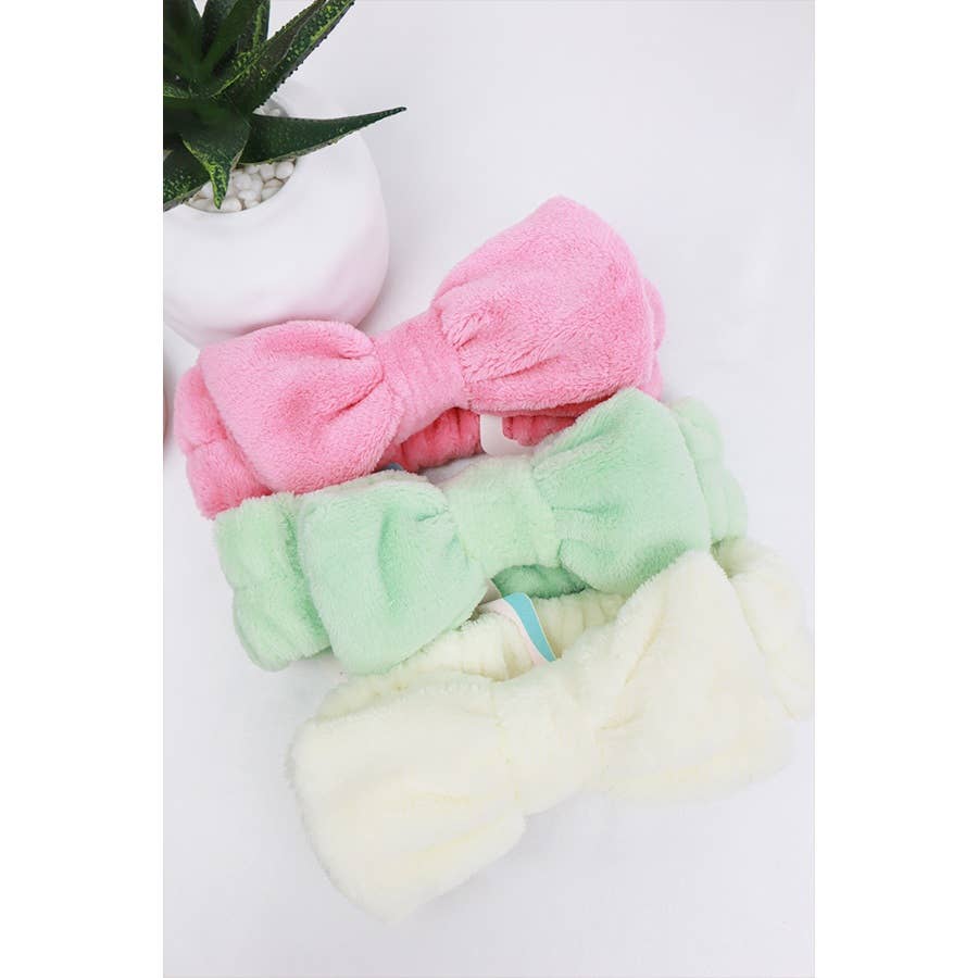 Solid Beauty Spa Bow Headband: MIX COLOR, ONE