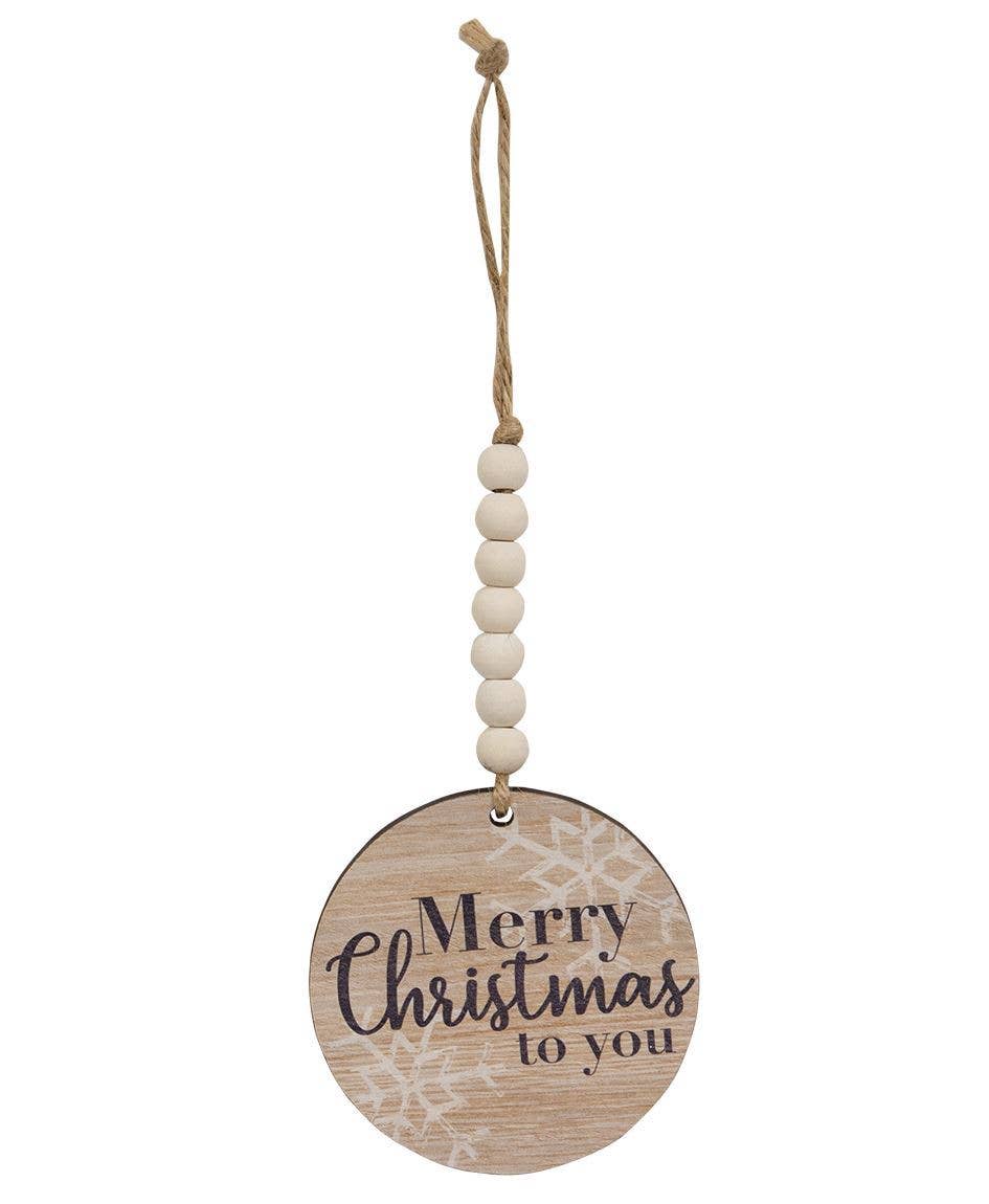 Beaded Snowflake Sayings Christmas Ornament | Multiple Options