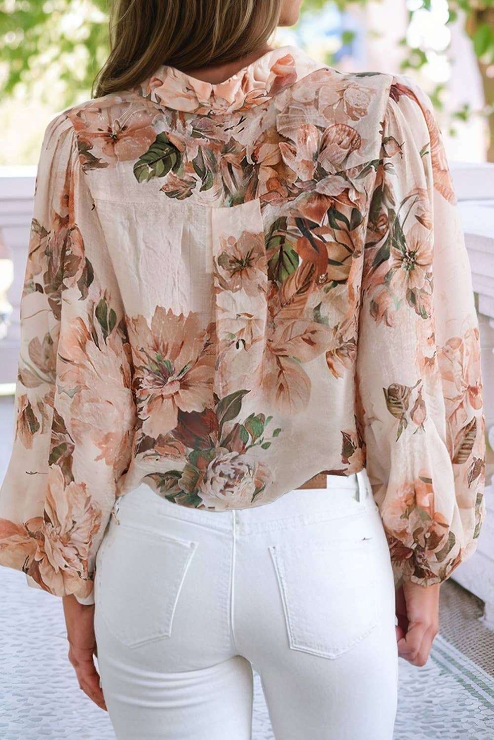 Franny Floral Puff Sleeve Lightweight Blouse