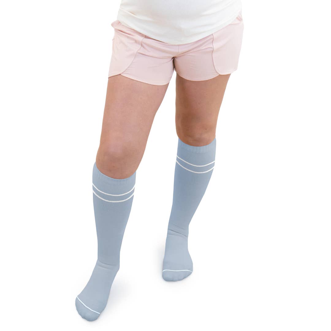 Kindred Bravely Maternity & Postpartum Compression Socks 2 Pack | Pink & Grey Heather
