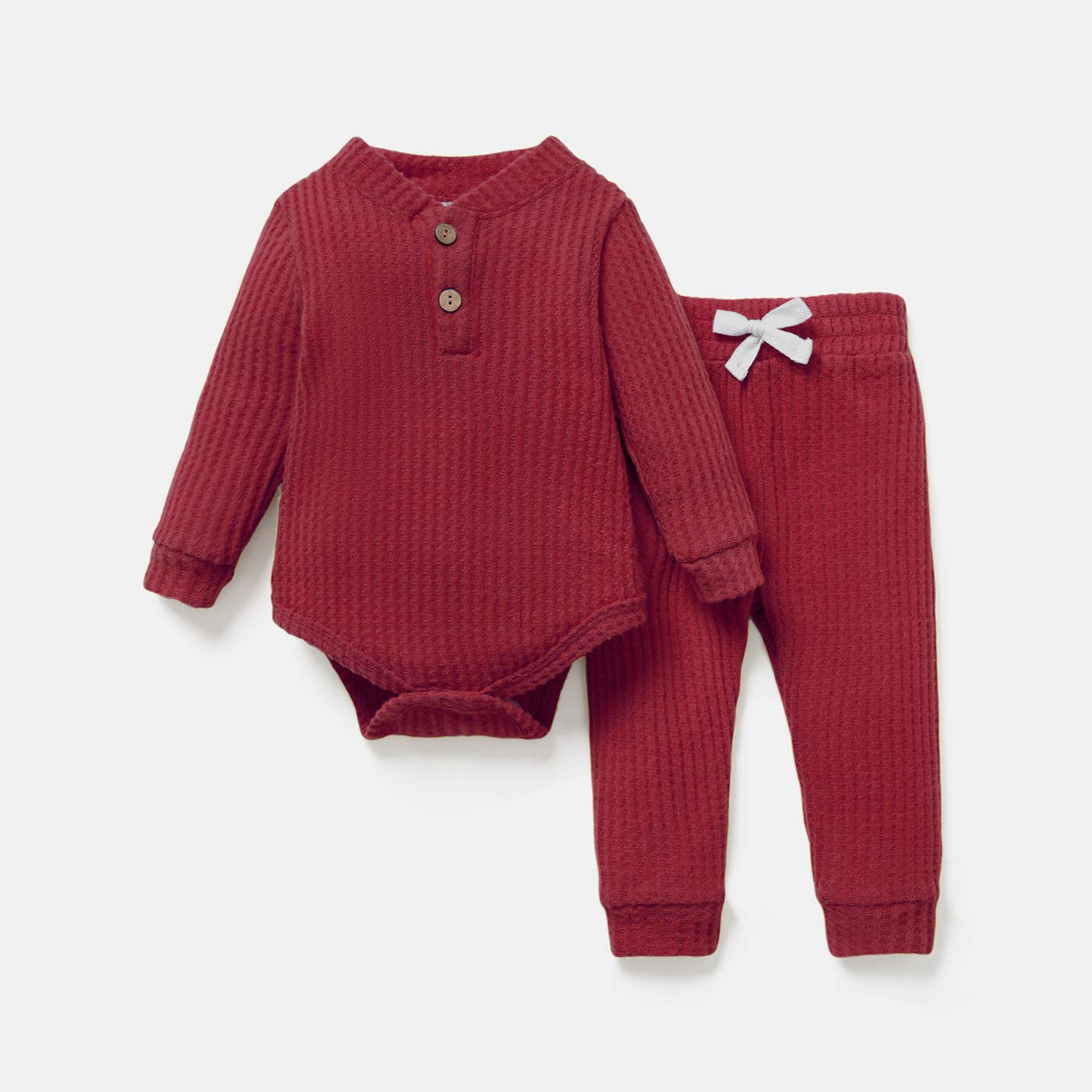 Wally Waffle Knit Set | Rust