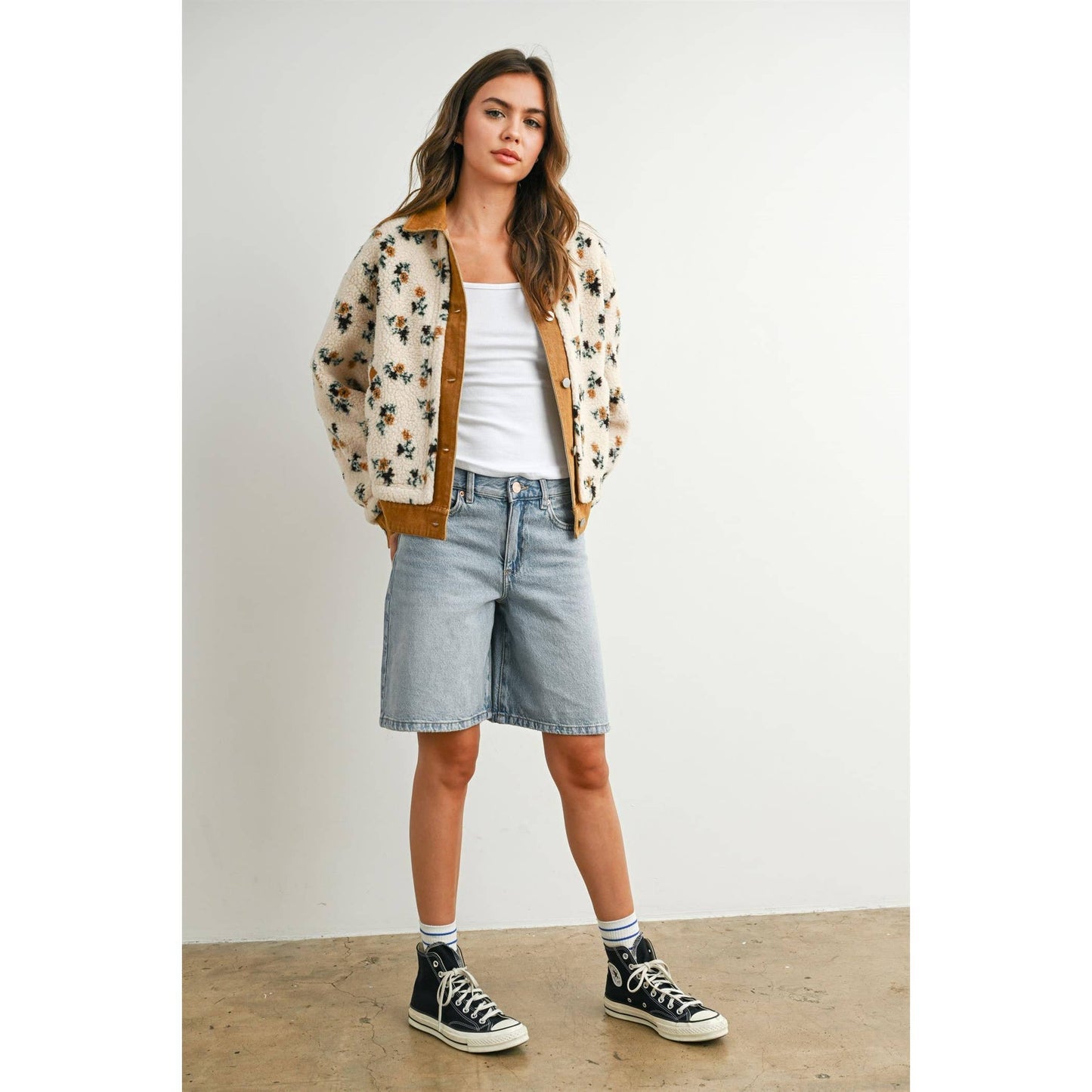 Fiona Floral Collared Button-Down Jacket