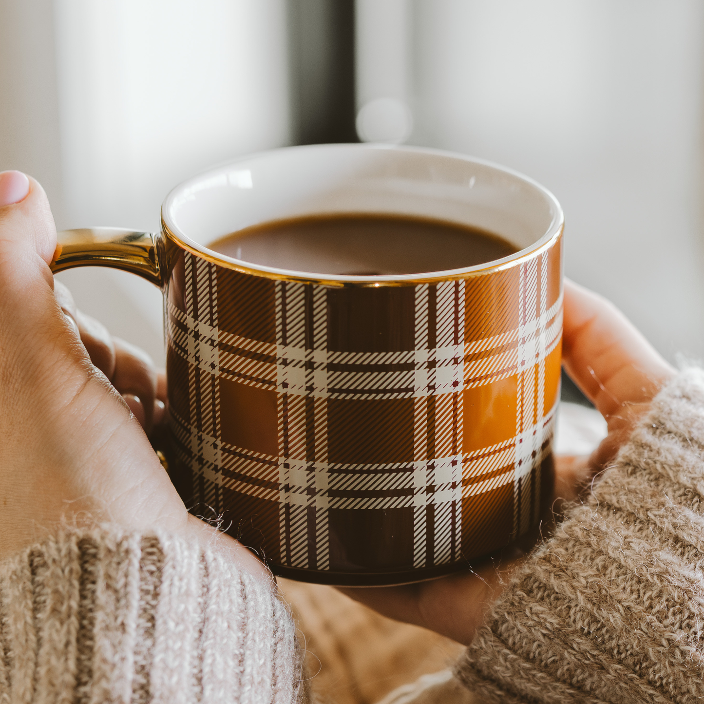 Fall Brown Plaid Coffee Mug
