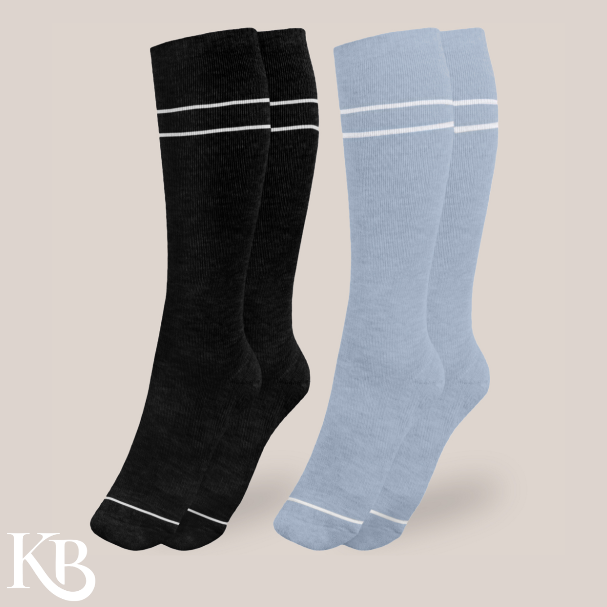 Kindred Bravely Maternity & Postpartum Compression Socks 2 Pack | Slate Blue & Black