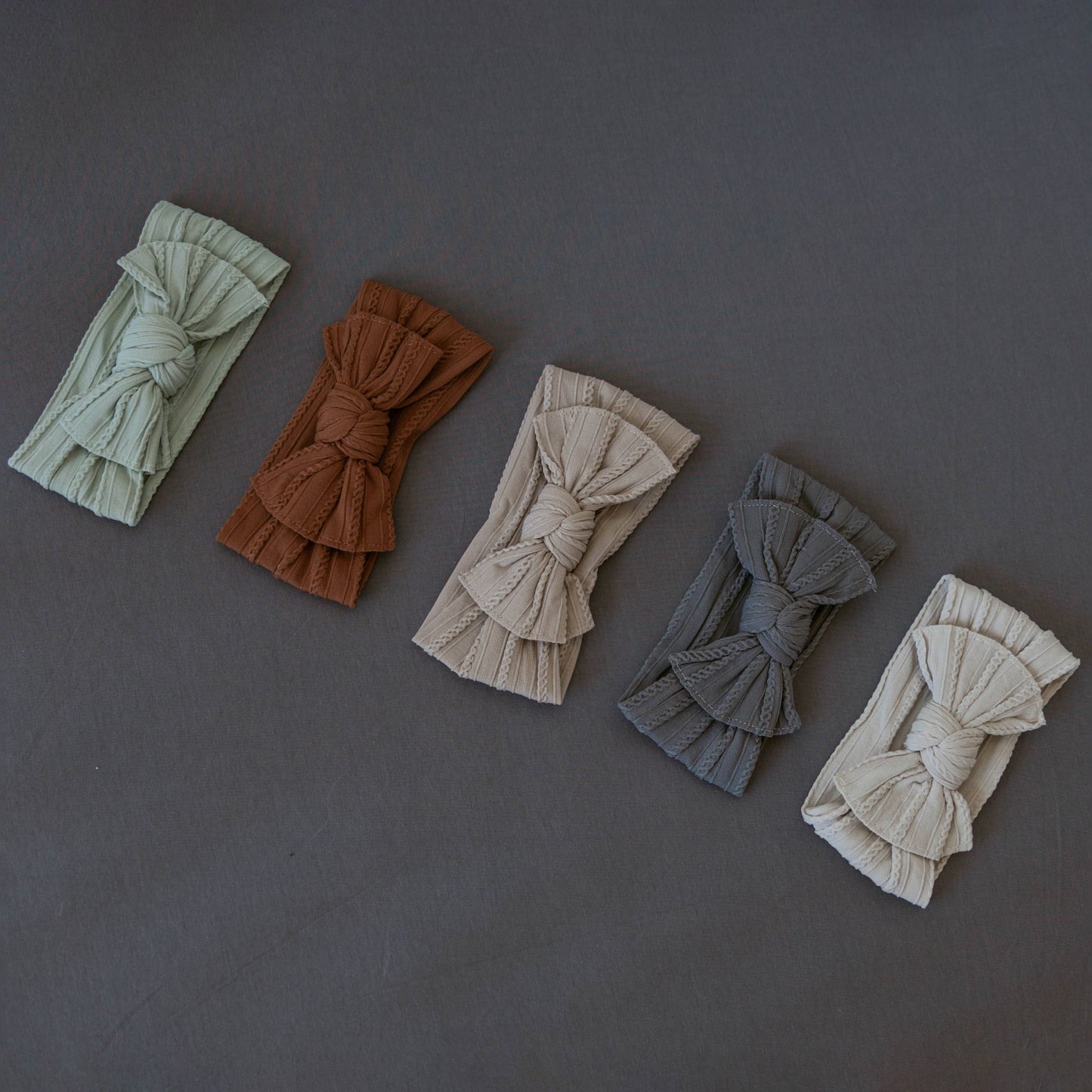 Cable Knit Knotted Headbands ( 5 Pack) | Pebble Set