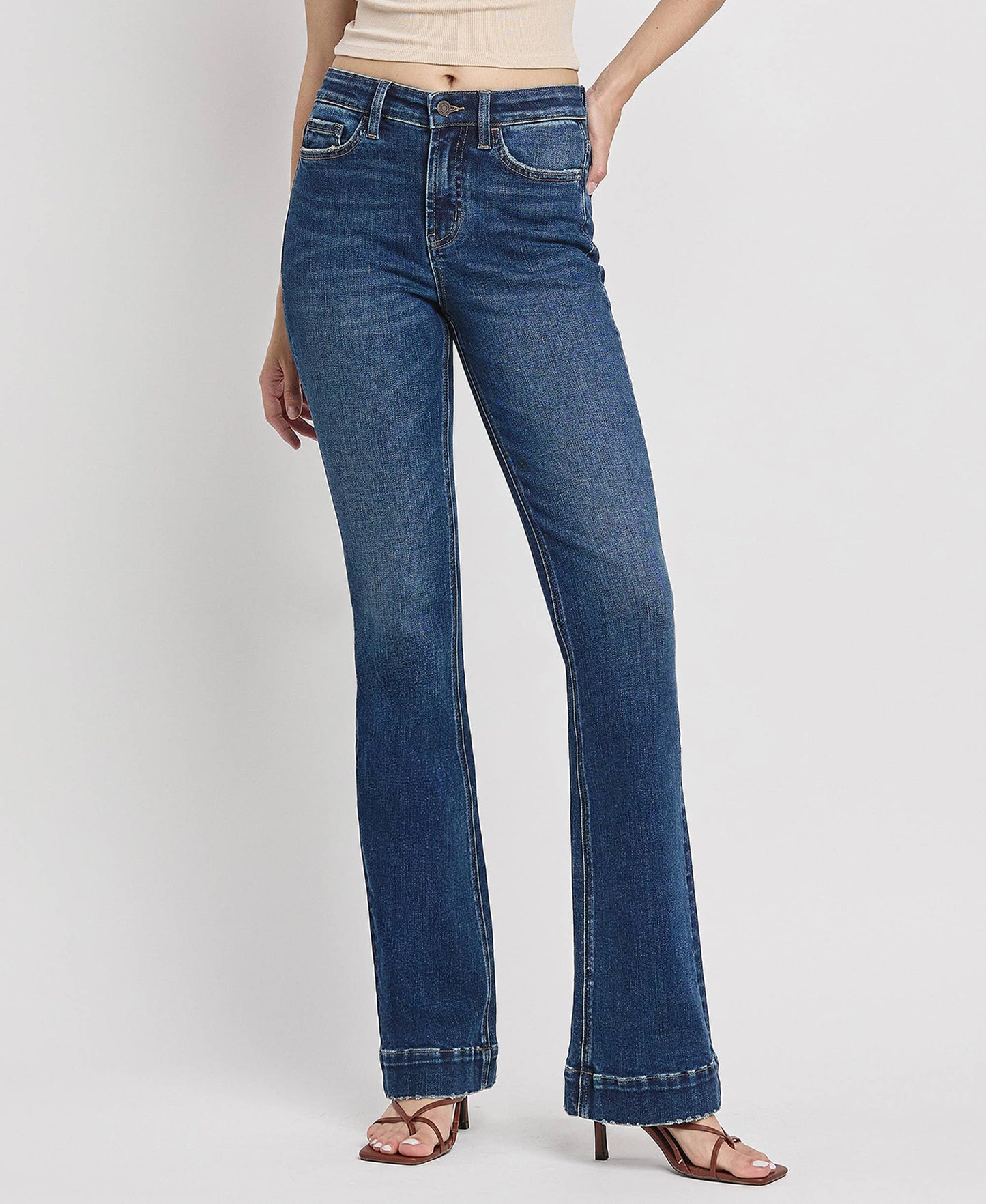 VERVET by Flying Monkey - High Rise Trouser Hem Bootcut Jeans