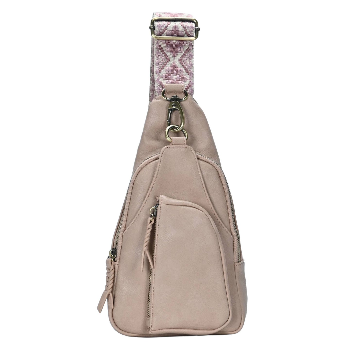 Zoey Boho Sling Bag with Guitar Strap | Tan