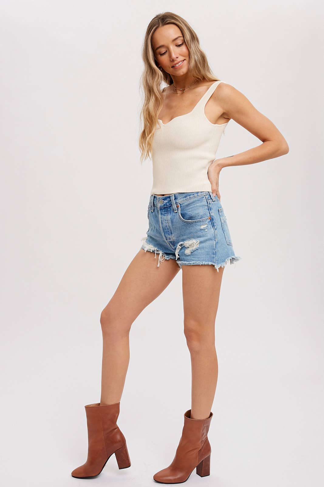 Essential Ribbed Tank - Black