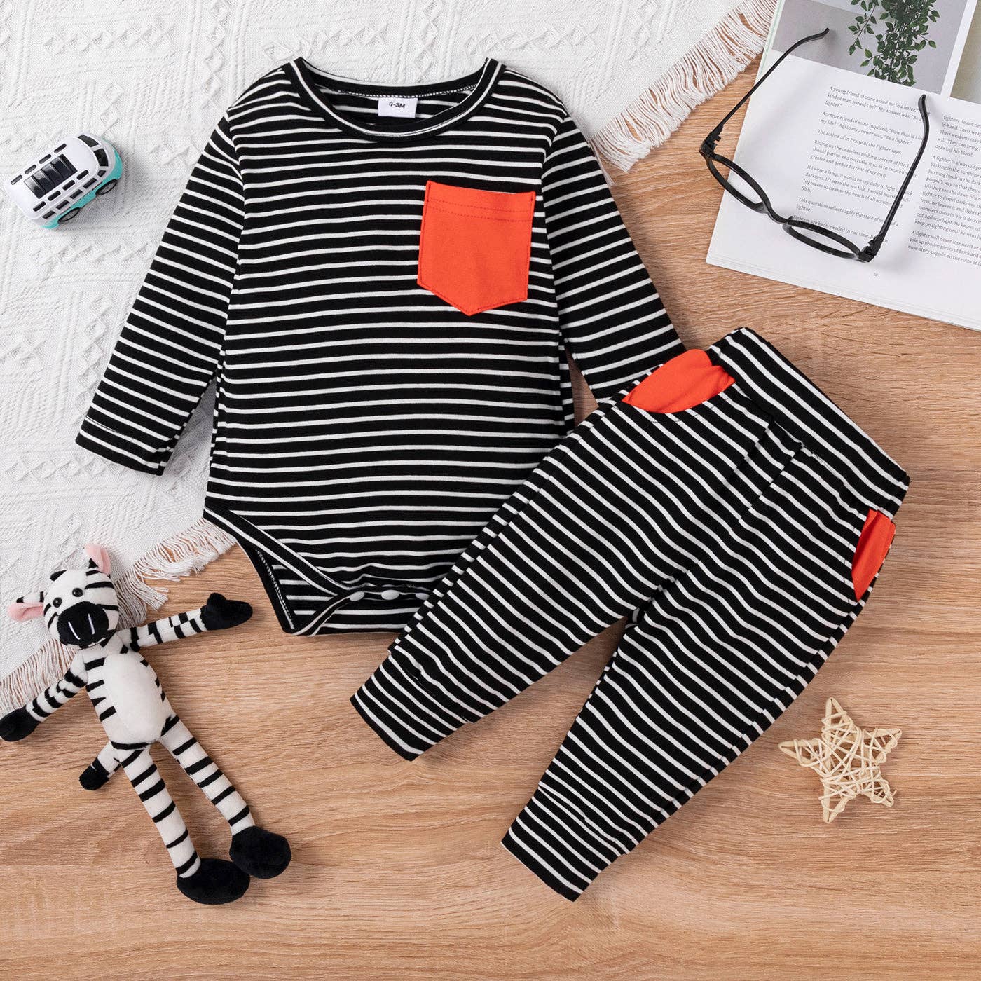 Jett Striped Onesie + Pant Set