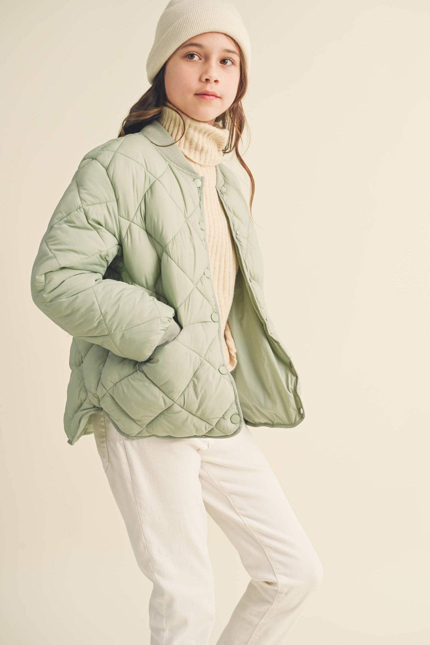 Summer Tween Quilted Jacket | Sage
