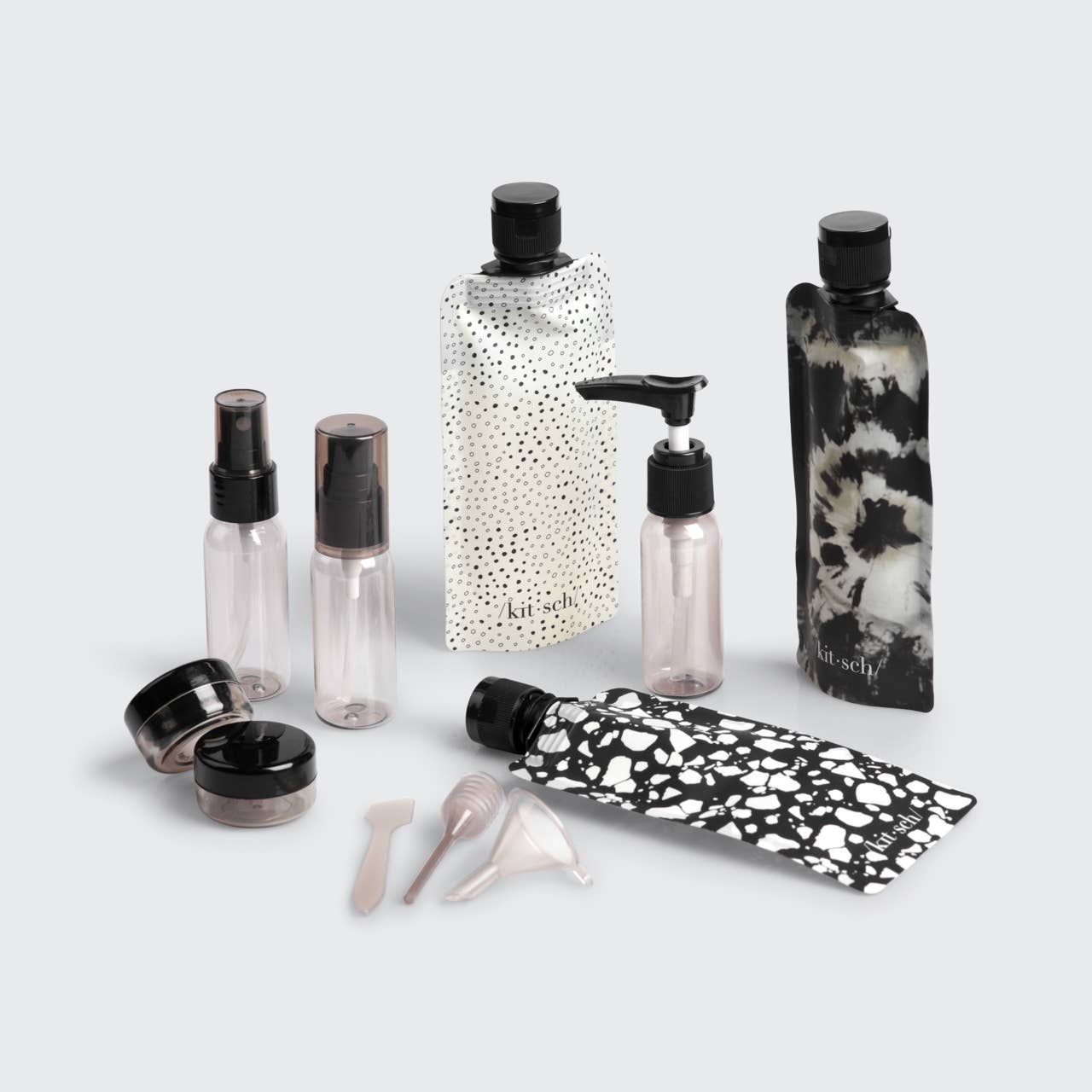 Refillable Ultimate Travel 11pc Set | Black + Ivory